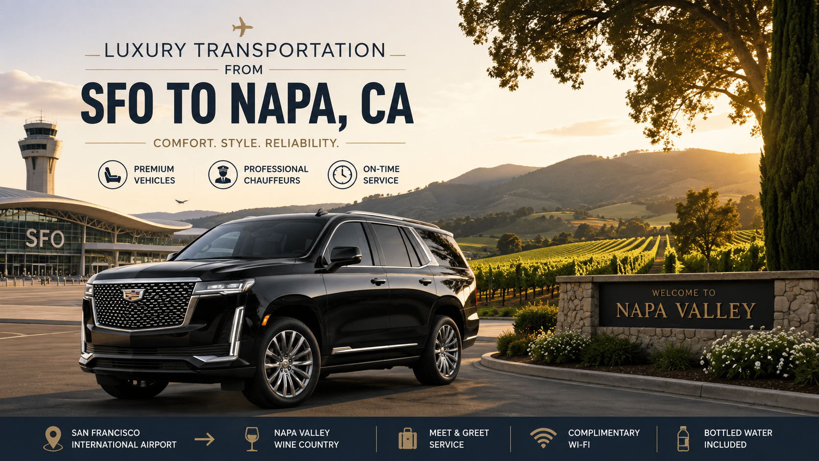 You are currently viewing Luxury Transportation from SFO to Napa CA – The Complete Guide to Luxury Airport Car Service
