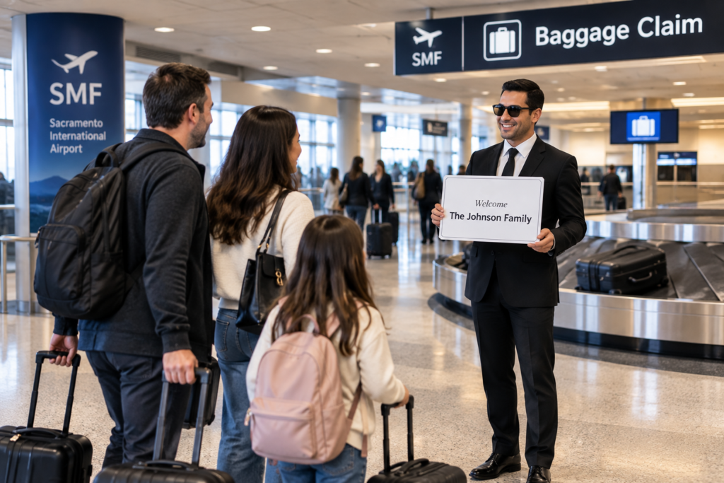 Got Luxury Ride black car chauffeur meet-and-greet at Sacramento International Airport