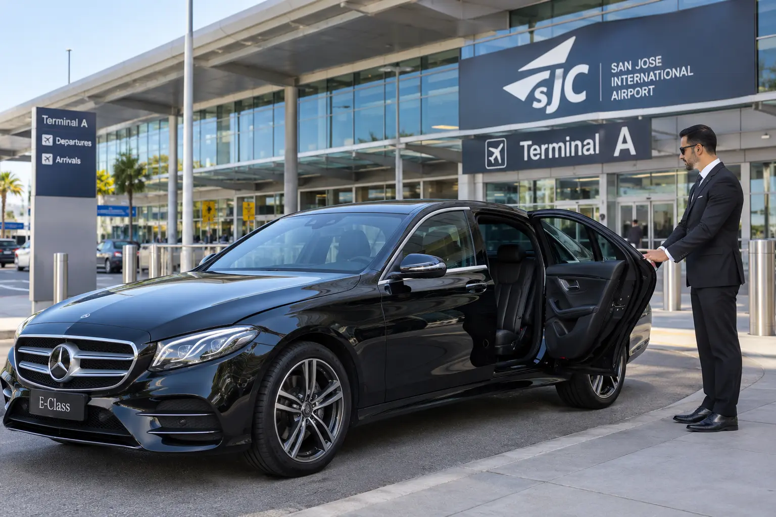 Got Luxury Ride black car service executive sedan at San Jose International Airport.